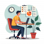 person working on computer on desk illustrating an entrepreneur working on their business